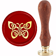 Brass Wax Seal Stamp with Handle, for DIY Scrapbooking, Butterfly Pattern, 89x30mm(AJEW-WH0184-1022)