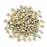 200Pcs 2 Colors CCB Plastic Beads, Faceted, Column, Platinum & Golden, 6x4x3.5mm, Hole: 1.8mm, 100pcs/color(CCB-FS0001-05)