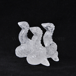 Natural Quartz Crystal Sculpture Display Decorations, for Home Office Desk, Snake, 31.3x40.7mm(G-PW0004-37A)