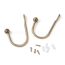 Zinc Alloy U Shape Hook Hangers Curtain, with Plastic Nut and Alloy Screws, for Bag Clothes Curtain Hanging Holder, Antique Bronze, 155x110x8~11mm, Hole: 5mm(SW-TAC0002-07A)