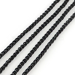 Electrophoresis Iron Wheat Chains, Foxtail Chain, with Spool, Soldered, Black, 3.0mm, about 328.08 Feet(100m)/roll(CH-R075-3.0mm-01)