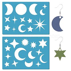 Acrylic Earring Handwork Template, Card Leather Cutting Stencils, Deep Sky Blue, Star Pattern, 130x90x2mm, 2pcs/set(DIY-WH0359-008)