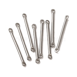 Non-Tarnish 304 Stainless Steel Links, Bar Connector Charms, Stainless Steel Color, 25x2.5x1.5mm, Hole: 1.4mm(STAS-Q323-05C-P)