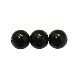 Synthetic Black Stone Beads Strands, Round, Painted, Black, 4mm, Hole: 1mm(X-G-H1628-4mm-1)
