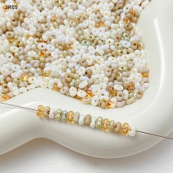 Glass Beads, Oval, for DIY Bracelet Accessories, White, 4x3x2mm, Hole: 0.8mm(GLAA-U003-01N)