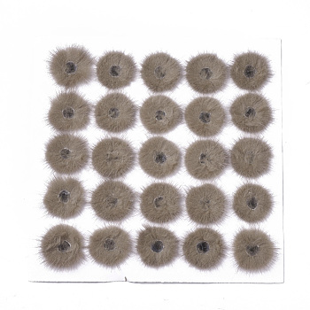 Faux Mink Fur Ball Decoration, Pom Pom Ball, For DIY Craft, Hollow, Camel, 4~5cm, about 25pcs/board