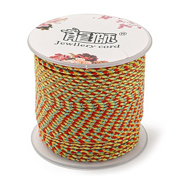 4-Ply Polycotton Cord, Handmade Macrame Cotton Rope, with Gold Wire, for String Wall Hangings Plant Hanger, DIY Craft String Knitting, Yellow, 1.5mm, about 21.8 yards(20m)/roll