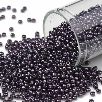 TOHO Round Seed Beads, Japanese Seed Beads, (607) High Metallic Violet, 11/0, 2.2mm, Hole: 0.8mm, about 1110pcs/10g