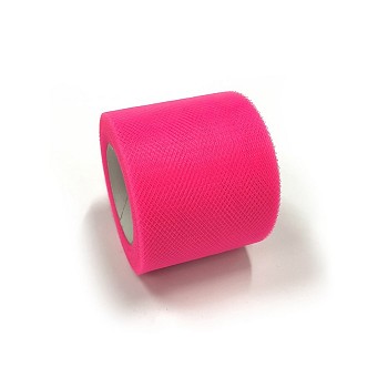 Deco Mesh Ribbons, Tulle Fabric, Tulle Roll Spool Fabric For Skirt Making, Deep Pink, 2 inch(5cm), about 25yards/roll(22.86m/roll)