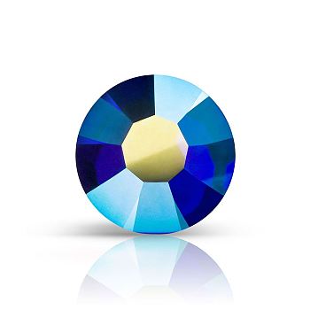 Preciosa&reg MAXIMA Crystal No Hotfix Flatback Stones, Czech Crystal, Dura Foiling, Round(438 11 615 Chaton Rose), 30240 200 Cobalt Blue AB, SS6(1.9~2.1mm)