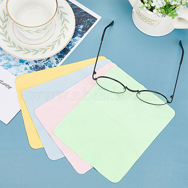 4Pcs 4 Colors Suede Fabric Glasses Cleaning Cloth(FIND-GL0001-01)-3