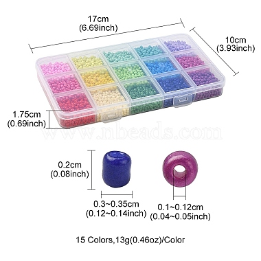 195г 15 цвет 8/0 краска для запекания стеклянный бисер(SEED-YW0002-32)-3