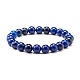 Natural Lapis Lazuli(Dyed) & Lava Rock Round Beads Stretch Bracelets Set(BJEW-JB06982-03)-3
