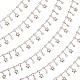 Gorgecraft 1м плоские круглые цепочки с подвесками ручной работы из прозрачного циркония и бабочки(CHC-GF0001-04)-1