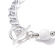 Bracelets de perles rondes en pierres mélangées naturelles sertis de chaîne gourmette pour hommes femmes(BJEW-TA00048)-6