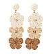 Flower Brass Raffia Dangle Stud Earrings(FS-WGB7A43-01)-1