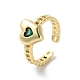 Glass Heart Open Cuff Ring(RJEW-A035-01G-01)-1