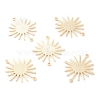 Brass Links Connectors, Cadmium Free & Lead Free, Long-Lasting Plated, Sun, Real 24K Gold Plated, 22.5x26.5x1mm, Hole: 1.2mm(KK-Y003-50G)