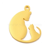 201 Stainless Steel Pendants, Cat Charms, Golden, 20.5x16.5x1mm, Hole: 1.5mm(STAS-E175-01G)