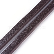 Microfiber PU Leather Cords, Flat, Coconut Brown, 6x3mm, about 1.09 yards(1m)/strand(WL-F010-01B-6mm)
