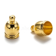 Brass Cord Ends, Golden Color, about 7mm wide, 10mm long, hole: 1.5mm, 5.5mm inner diameter(EC569-1G)