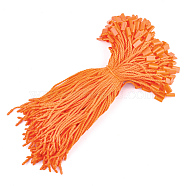Polyester Cord with Seal Tag, Plastic Hang Tag Fasteners, Dark Orange, 180~185x2mm, Seal Tag: 10x7x4mm and 9x3mm, about 1000pcs/bag(CDIS-T001-12E)