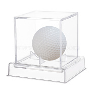 Square Transparent Acrylic Golf Ball Display Case, Dustproof Golf Ball Storage Holder with Base, Clear, Finish Product: 10.6x10.6x9.8cm, about 2pc/set(AJEW-WH0323-05B)