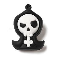 Hallowmas Theme PVC Plastic Pendants, Mixed Shapes, Skeleton, 48x33x17mm, Hole: 3mm(KY-U003-02B)