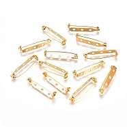 Iron Brooch Findings, Back Bar Pins, Golden, 33x4.5mm, Hole: 2mm, pin: 0.5mm(IFIN-S700-02B-G)