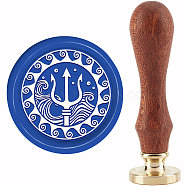 Brass Wax Seal Stamp with Handle, for DIY Scrapbooking, Nautical Theme, 3.5x1.18 inch(8.9x3cm)(AJEW-WH0184-0743)