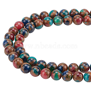 SUNNYCLUE 1 Strand Natural Chalcedony Beads Strands, Imitation Gold Clinquant Stone, Dyed & Heated, Round, Colorful, 8~9mm, Hole: 1mm, about 45~48pcs/strand, 15.7''(39.88cm)(G-SC0002-31)