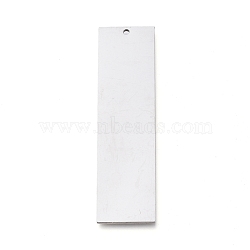 304 Stainless Steel Pendants, Manual Polishing, Stamping Blank Tag, Laser Cut, Rectangle, Stainless Steel Color, 49.5x13x0.8mm, Hole: 1.2mm(STAS-L238-106A-P)