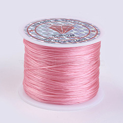 Flat Elastic Crystal String, Elastic Beading Thread, for Stretch Bracelet Making, Pink, 0.5mm, about 49.21 yards(45m)/roll(EW-P002-0.5mm-A04)