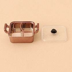 Two-flavor Hot Pot Plastic Mini Model, Micro Landscape Dollhouse Accessories, Pretending Prop Decorations, Sienna, 41x16mm(PW-WG99A28-02)