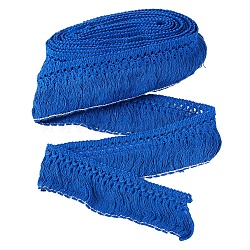Cotton Tassel Fringe Trimming, Clothes Decoration, Costume Accessories, Dark Blue, 50x1.5mm, 5 yards/bag(OCOR-TA0001-51A)