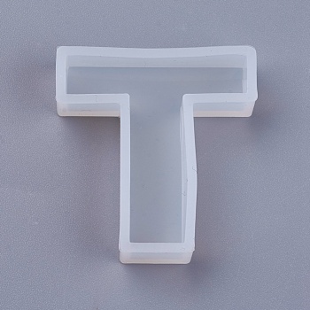 DIY Silicone Molds, Resin Casting Molds, For UV Resin, Epoxy Resin Jewelry Making, White, Letter.T, 43.5x41x10mm