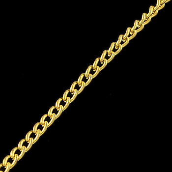 Unwelded Iron Curb Chains, with Card Paper, Golden, 2.5x1.6x0.45mm, about 32.8 Feet(10m)/card