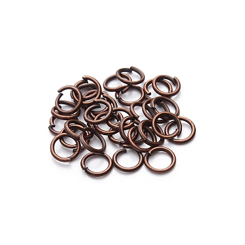 Metal Open Jump Rings, Red Copper, 4x0.5mm