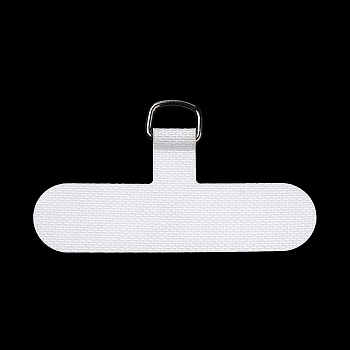 Cloth Mobile Phone Lanyard Patch, Phone Strap Connector Replacement Part Tether Tab for Cell Phone Safety, T- Shaped, White, 3.45~3.5x6~6.05x0.06cm, Hole: 9x7mm
