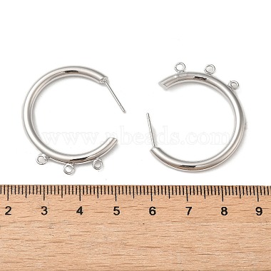 Ring Brass Stud Earring Finding(KK-C042-08P)-3