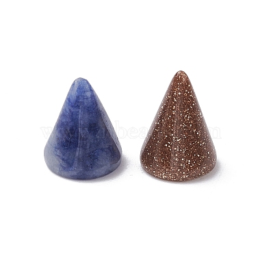 Natural & Synthetic Mixed Gemstone Circular Cone Ornament(G-K359-01B)-2