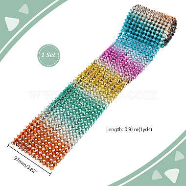 12-Row Resin Spike Stud Cone Flatback Punk Rock Trim Mesh Bead Craft(FIND-GA0003-72B)-2