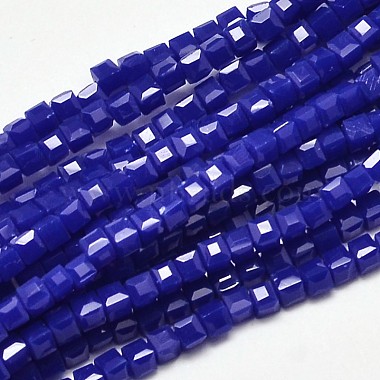 2mm Blue Cube Glass Beads