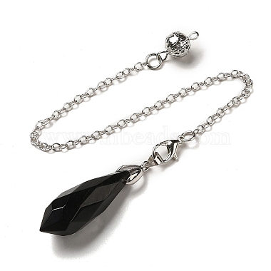 Natural Obsidian Dowsing Pendulum Big Pendants(G-H286-03P-06)-2