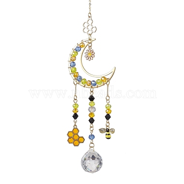 Colorful Moon Glass Pendant Decorations