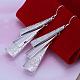Silver Color Plated Textured Brass Triangle Dangle Earrings(EJEW-BB11934)-4