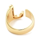 J-Shape Rack Plating Brass Open Cuff Rings for Women(RJEW-Z059-01G)-3