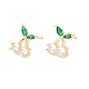 Colorful Cubic Zirconia Cherry Stud Earrings(EJEW-F282-31G)-1