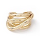 Rack Plating Brass Multi Circle Criss Cross Open Cuff Ring for Women(X-RJEW-B043-12)-1