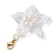 Christmas Snowflake Shell Pearl & Glass Pendant Decorations(HJEW-TA00185)-4